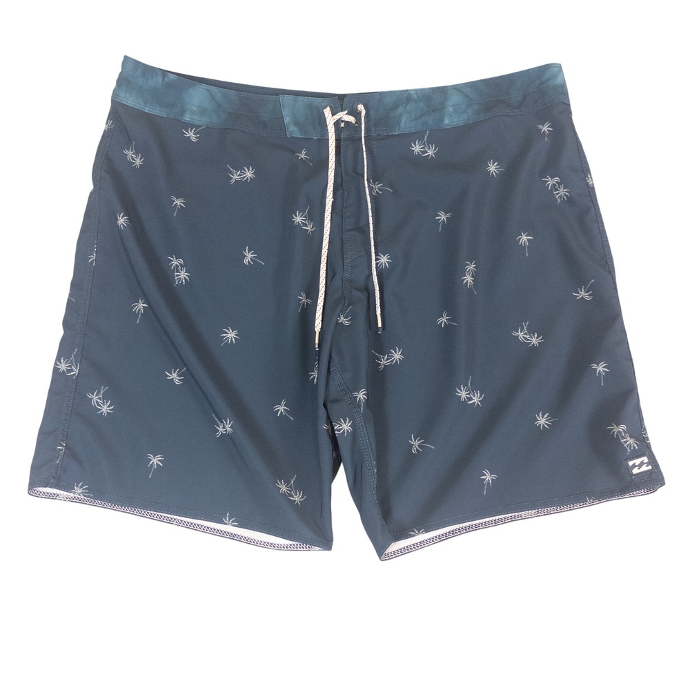 Billabong Sundays Pro Recycler Board Shorts Mens 40 Navy Blue Palm Tree Print
